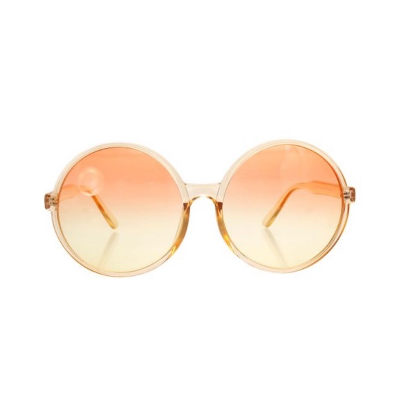 Yellow Oversized Retro Round Sunglasses - Picture 5 of 6